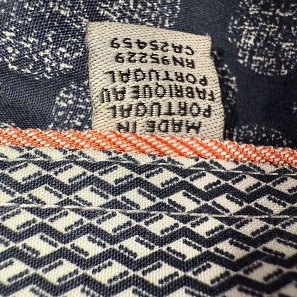 Ted Baker Ramseys Button Down Shirt Men’s XL (Ted 5) Blue Palm Leaf Flip Cuff - Picture 9 of 11